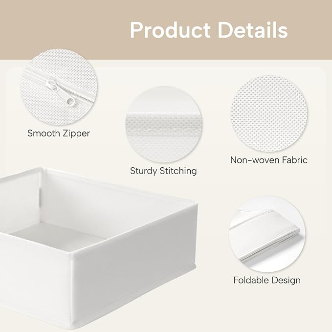 Criusia Underwear Sock Drawer Organizer Dividers 8 Set, Foldable Dresser Closet - Image 4