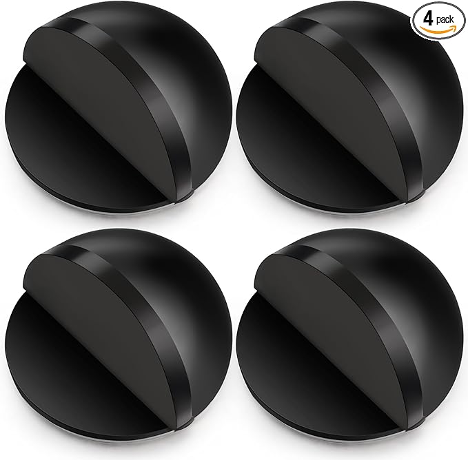 4 Pcs Self Adhesive Door Stoppers, Stainless Steel Floor Door Stop Wall by Unknown
