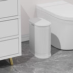 1.8 Gallons Small White Bathroom Trash Can - Image 4