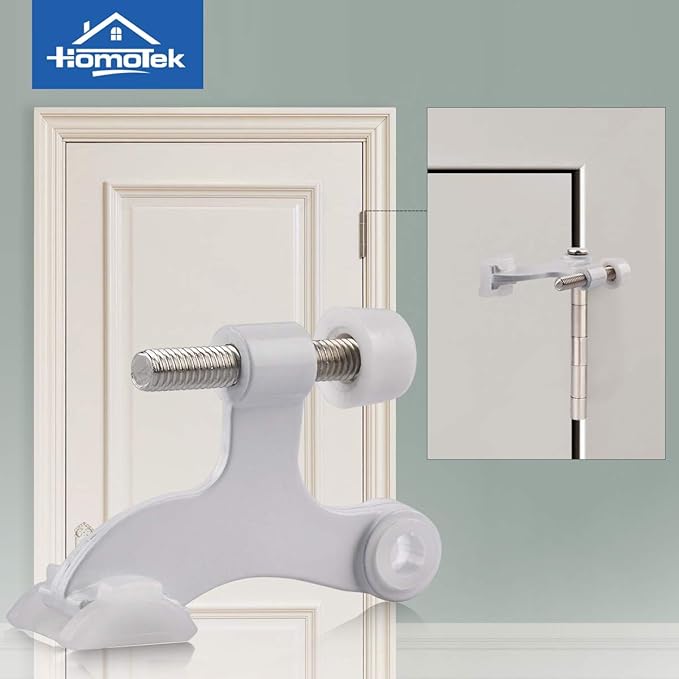 HOMOTEK 6 Pack Hinge Pin White Door Stopper, Adjustable Deluxe Heavy Duty Door - Image 6