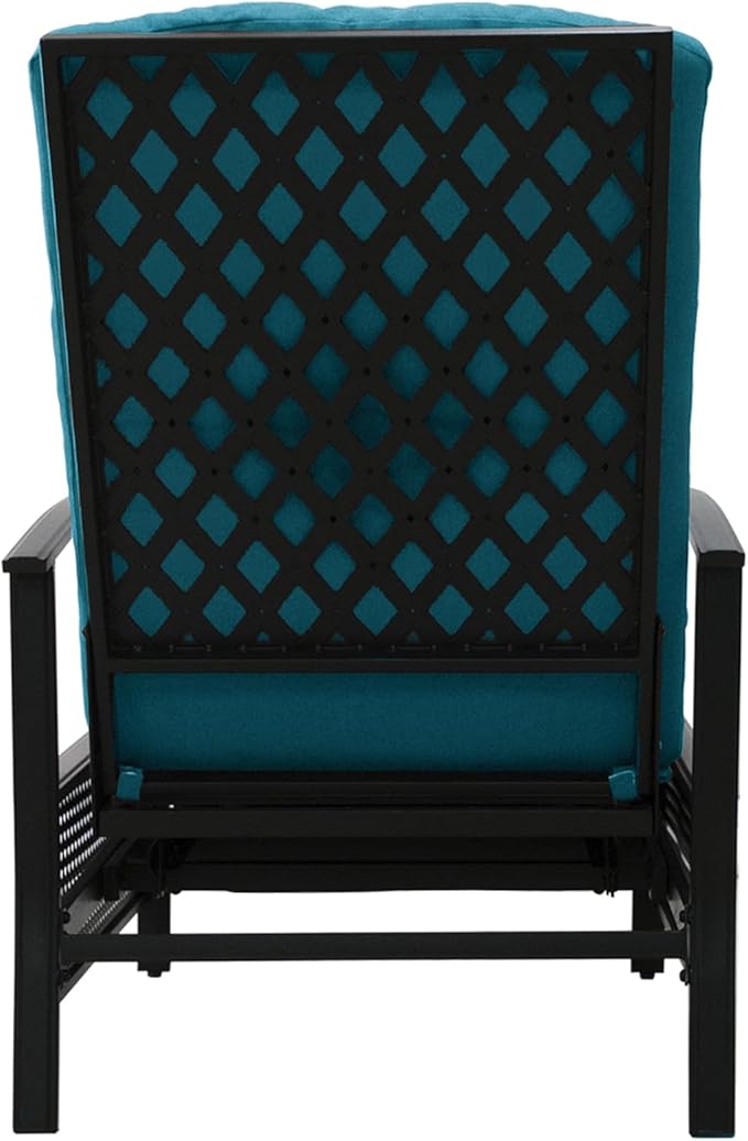Kozyard Adjustable Outdoor Reclining Lounge Chair, Cushioned Patio Chaise Lounge with Extendable Metal Frame for Sunbathing, Reading & Relaxing – Comfortable Outdoor Recliner(Aqua) - Image 8