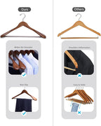 Nature Smile Luxury Wooden Suit Hangers 6 Pack Wood Coat Hangers Jacket - Image 4
