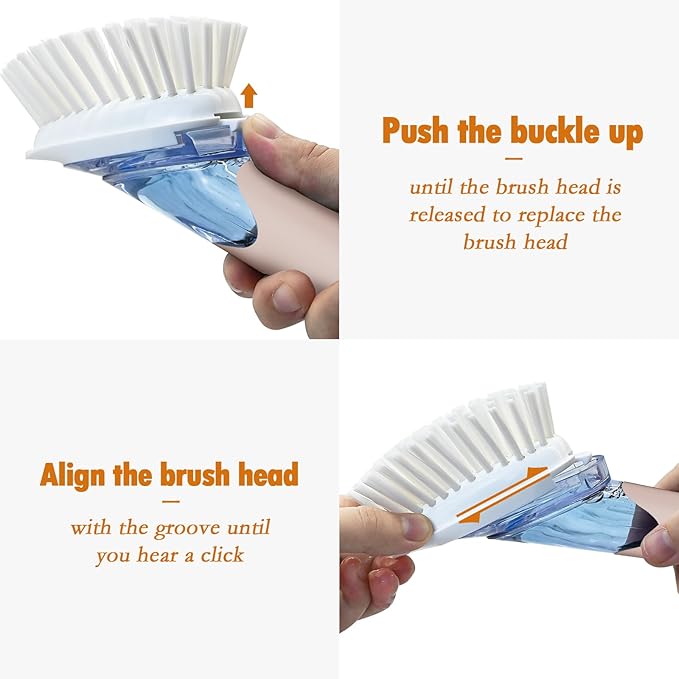 Dish Brush with Soap Dispenser Storage Set with 2 PCS Brush Refills & Holder - Image 5