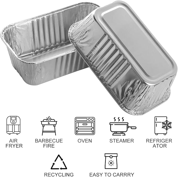100 Pack 1Lb Aluminum Mini Loaf Baking Pans, 6” x 3.5” x 2” Heavy Duty - Image 3