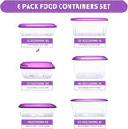 KIGI 6 PACK 20oz Plastic Food Storage Containers - Image 2