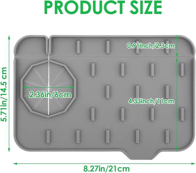 Sink Faucet Splash Guard Mat Silicone Soap Dish Pad Faucet Handle Drip Catch - Image 2