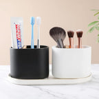 rejomiik Thick Resin Toothbrush Holders Bamboo Tooth Brushing Holder - Image 7