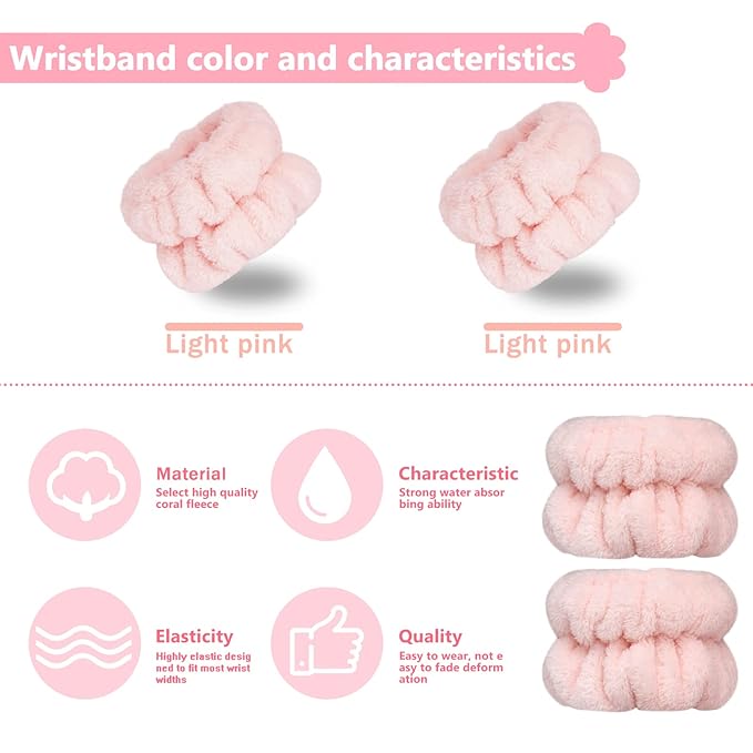 2pcs Wrist Bands for Washing Face, Microfiber Face Washing Wristbands, Arm - Image 2