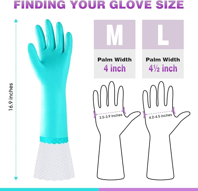 Elgood Reusable Long Dishwashing Cleaning Gloves - Image 5