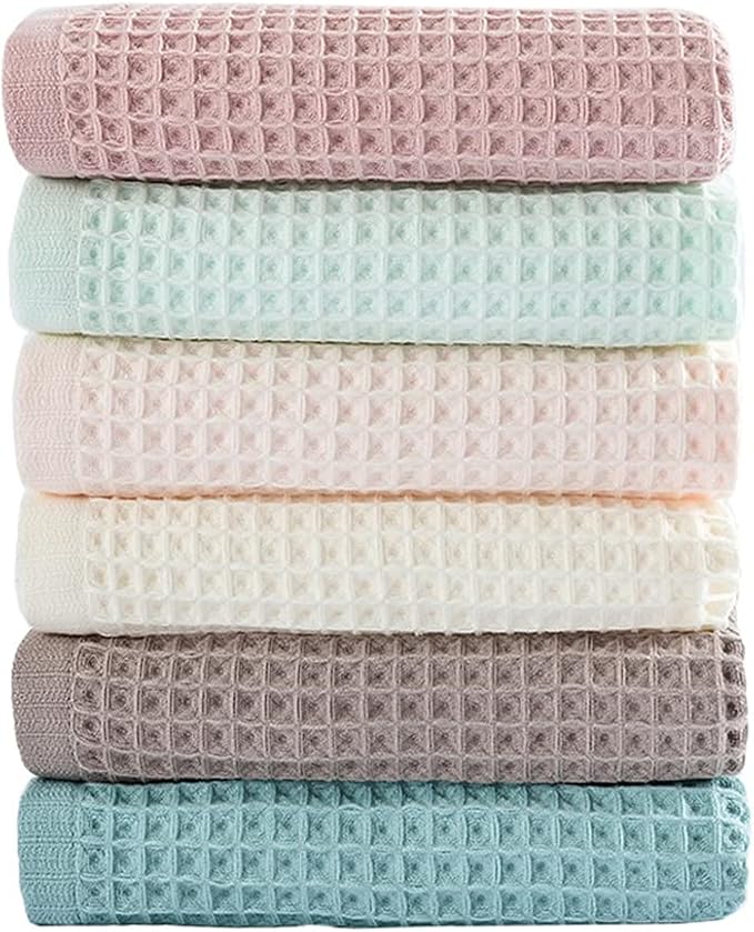 6 Pack Waffle Weave Dish Cloths, 13x13 Inch 100% Cotton Kitchen Towels by vfaejll