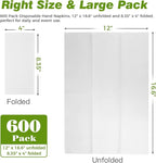 600 Pack Disposable Bathroom Hand Towels Super Value Bulk, Linen-Feel Absorbent - Image 2