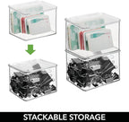 mDesign Small Plastic Home Office Storage Organizer Box Containers - Image 2