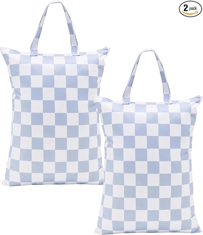 Checkered 2 Pcs Large Travel Laundry Bags by Ohocut