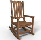 Oversized Rocking Chair, Outdoor Rocking Chair for Adults, All Weather Resistant Porch Rocker for Lawn Garden, Wood by THOEOE
