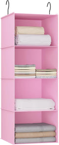 Hanging Closet Organizer, Easy Mount Foldable 4-Shelf Hanging Closet Wardrobe by DonYeco