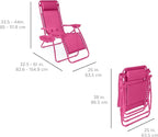 Best Choice Products Set of 2 Adjustable Steel Mesh Zero Gravity Lounge Chair Recliners w/Pillows and Cup Holder Trays - Hot Pink - Image 2