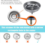 3 Pieces Kitchen Sink Stopper Strainer, 3 in 1 Kitchen Sink Basket Strainer - Image 6