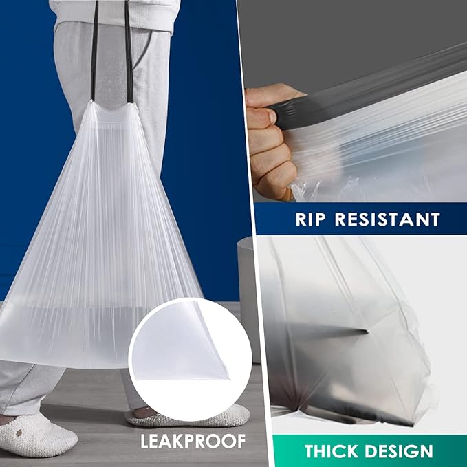 5 Gallon 80 Counts Strong Drawstring Trash Bags Garbage Bags by RayPard - Image 5