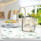 Green Leaves Dish Drying Mat 18x24 - Image 5
