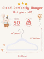 HOUSE DAY 11 Inch Velvet Baby Hangers 50 Pack White, Premium Kids Hangers - Image 7