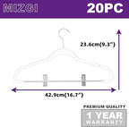 MIZGI Slim Clear Chrome Pants & Skirt Hangers – Adjustable Clips & Hooks - Image 4