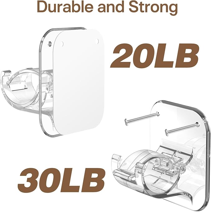 No Drill Curtain Rod Brackets No Drilling Holder 20lb - Image 2