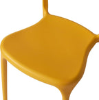 Modern Stackable Dining Chair Set, No Assembly, Plastic Chair, Patio Chair, Suitable for Indoor and Outdoor Cafes and Restaurants, Set of 4 (Mustard Yellow) - Image 6
