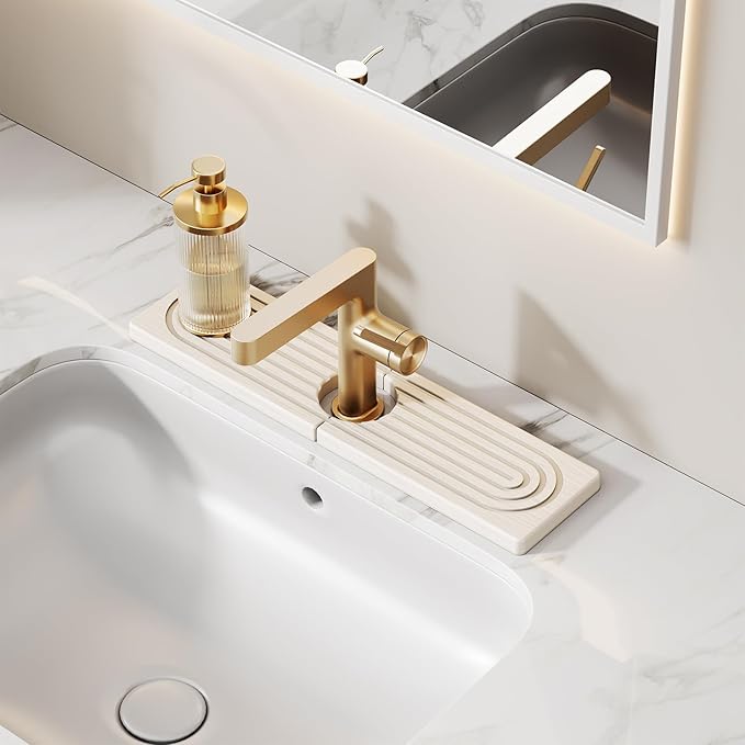 15.7 Inch Stone Faucet Mat for Kitchen Sink Splash Guard, Diatomite Sink by Unknown