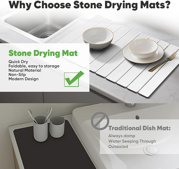 Stone Dish Drying Mat for Kitchen Counter - Image 5