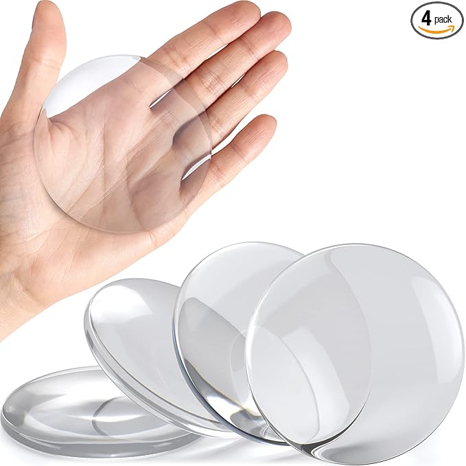 Strongest Home Wall & Door Handle Stopper 3.15" Set of 4 Pieces Clear Rubber by STRONGESTHOME