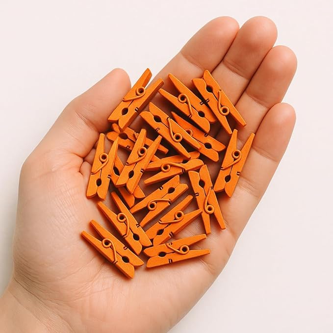 LWR CRAFTS Wooden Mini Clothespins 100 Per Pack 1" 2.5cm - Image 4
