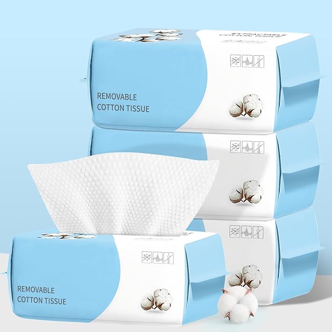 100 Count Disposable Face Towel, Biodegradable Facial Dry Wipes, Super Soft & by MishchiMakesYourLifeEasier