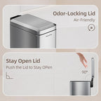 Small Bathroom Trash Can with Soft-Close Lid, 6L/1.6 Gal Stainless Steel Slim - Image 5