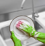 Cleanbear Reusable Dish Washing Rubber Glove Set of 3, Household Cleaning Gloves - Image 6