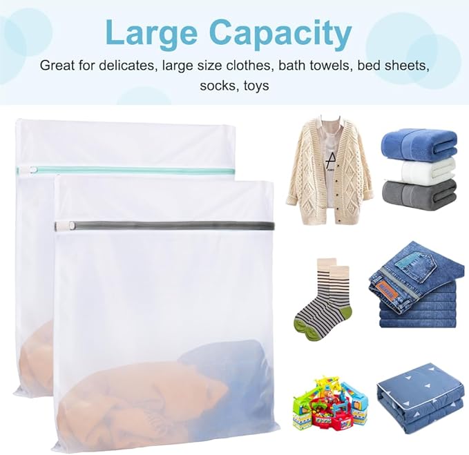 Tenn Well 3PCS Mesh Laundry Bags, 20 x 23 Inches Large Lingerie Bags - Image 3