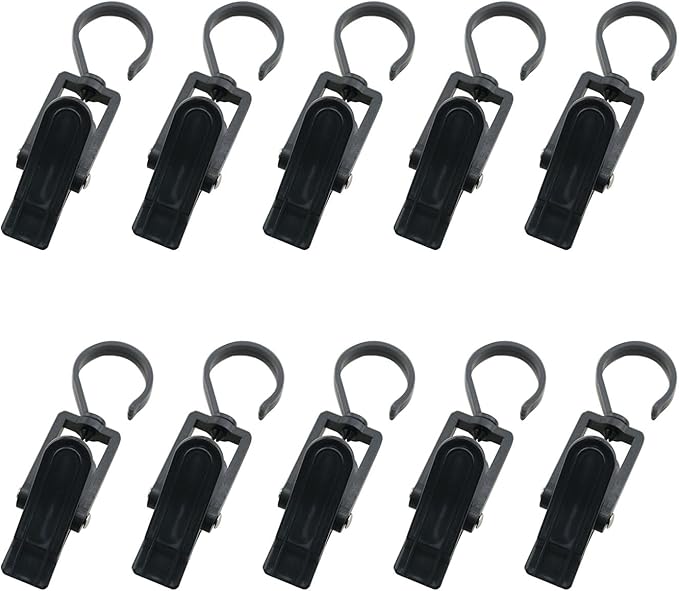TAODAN 10PCS Multipurpose Plastic Clip Length 4.13 Inch Black Clothes Peg by TAODAN