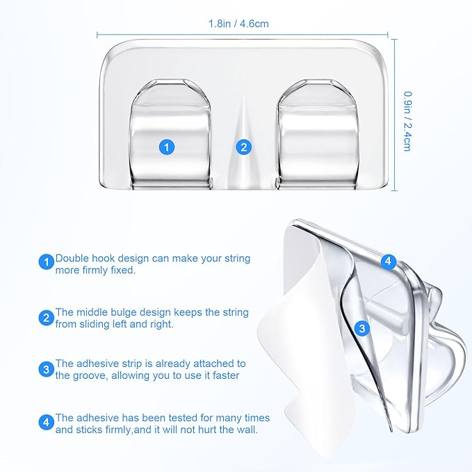 Hooks for Outdoor String Lights Clips: 26Pcs Heavy Duty Light Hook - Image 3