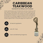 Caribbean Teakwood Hanging Car Air Freshener – Long Lasting Essential Oil - Image 5