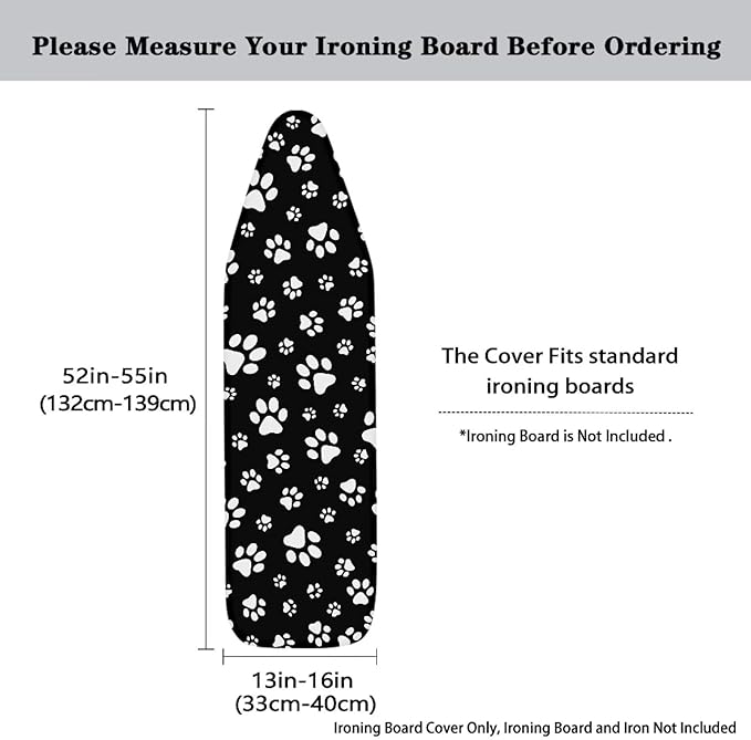 White Dog Paws Ironing Board Cover Heat Reflective Iron Pad - Image 5