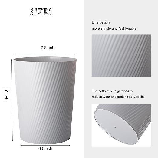 UUJOLY Small Trash Can Wastebasket Garbage Can Container Bins - Image 2