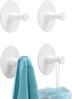 Adhesive Hooks for Walls No Damage 4 PCS, Heavy Duty Aluminum Strong Adhesive by STWWO