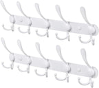 Wall Mounted Coat Rack, 2 Packs 15 Hooks Stainless Steel Coat Hook Rail by WHITGO