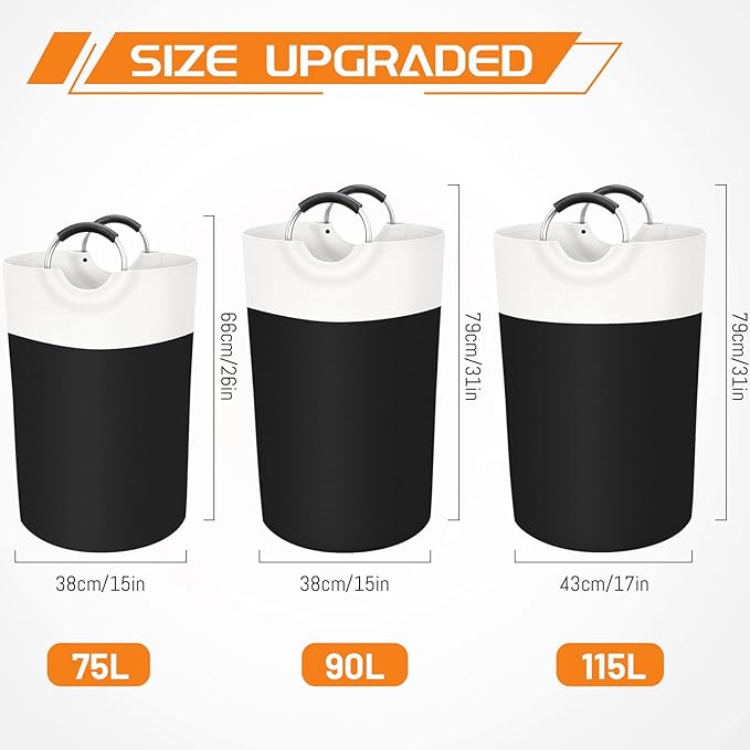 BlissTotes 75L Laundry Basket, Freestanding Laundry Hamper, Collapsible Dirty - Image 2