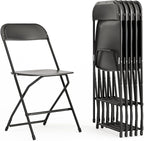 Flash Furniture Hercules Series Plastic Folding Chairs for Parties and Weddings, Stackable Commercial Event Seats with 650-lb. Static Weight Capacity, Set of 6, Black by FlashFurniture