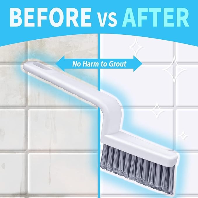 Grout Cleaner Brush, Hard Bristle Grout Cleaning Brushes Scrubber - Image 6
