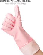 3 Pairs Rubber Cleaning Gloves Latex Free Dishwashing Gloves - Image 3