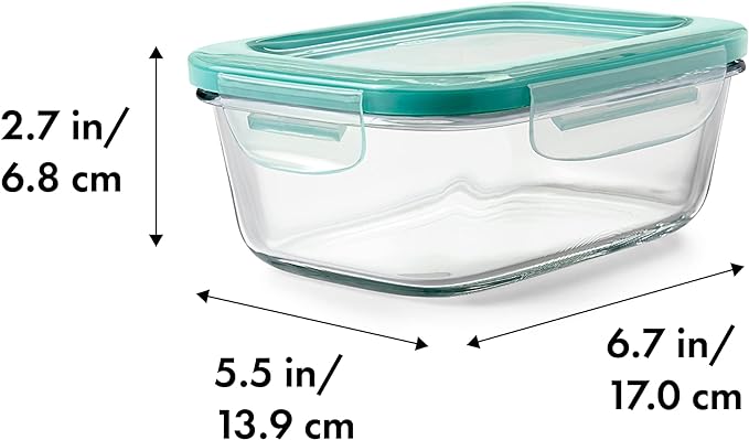 OXO Good Grips 3.5 Cup Smart Seal Airtight Glass Rectangle Food Storage - Image 2