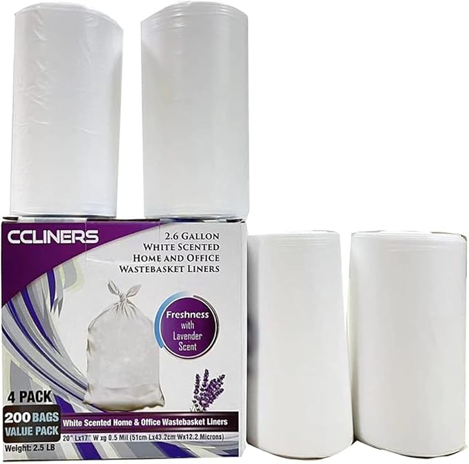 2.6 Gallon Lavender Scented Trash Bags White 2 Gallon Trash Bags Small Bathroom - Image 9