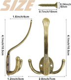 20 Pack Coat Hooks Heavy Duty, Metal Three Prongs Large Coat Hooks Wall Mounted - Image 5