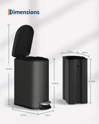 Garvee 2.6 gal / 10 L Metal Bathroom Trash Can - Image 6
